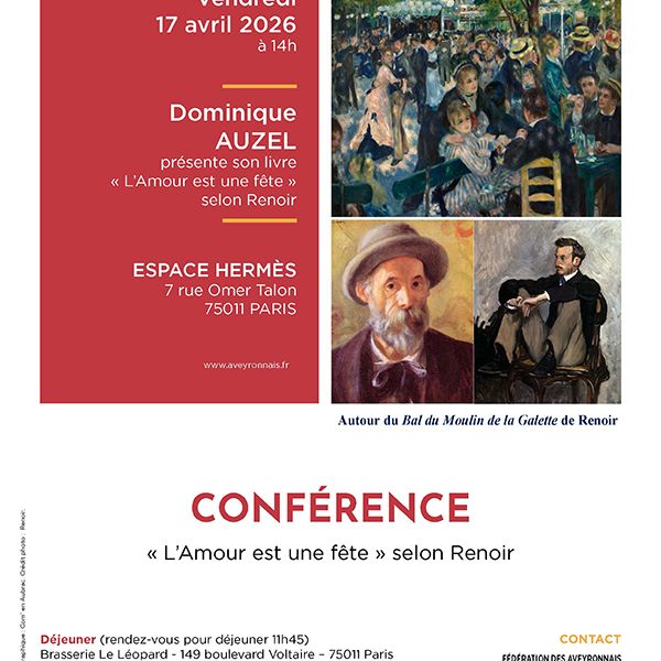 Conférence "L'Amour est une fête" selon Renoir par Dominique Auzel