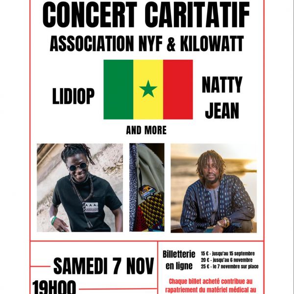 CONCERT TOUS UNIS POUR LE SENEGAL : LIDIOP + NATTY JEAN + Guests